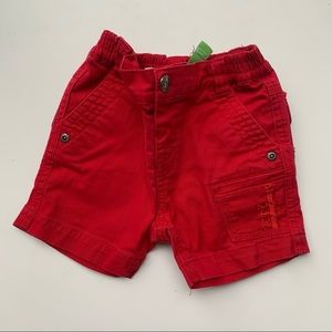2/$10 NANO Baby boy red shorts 12m